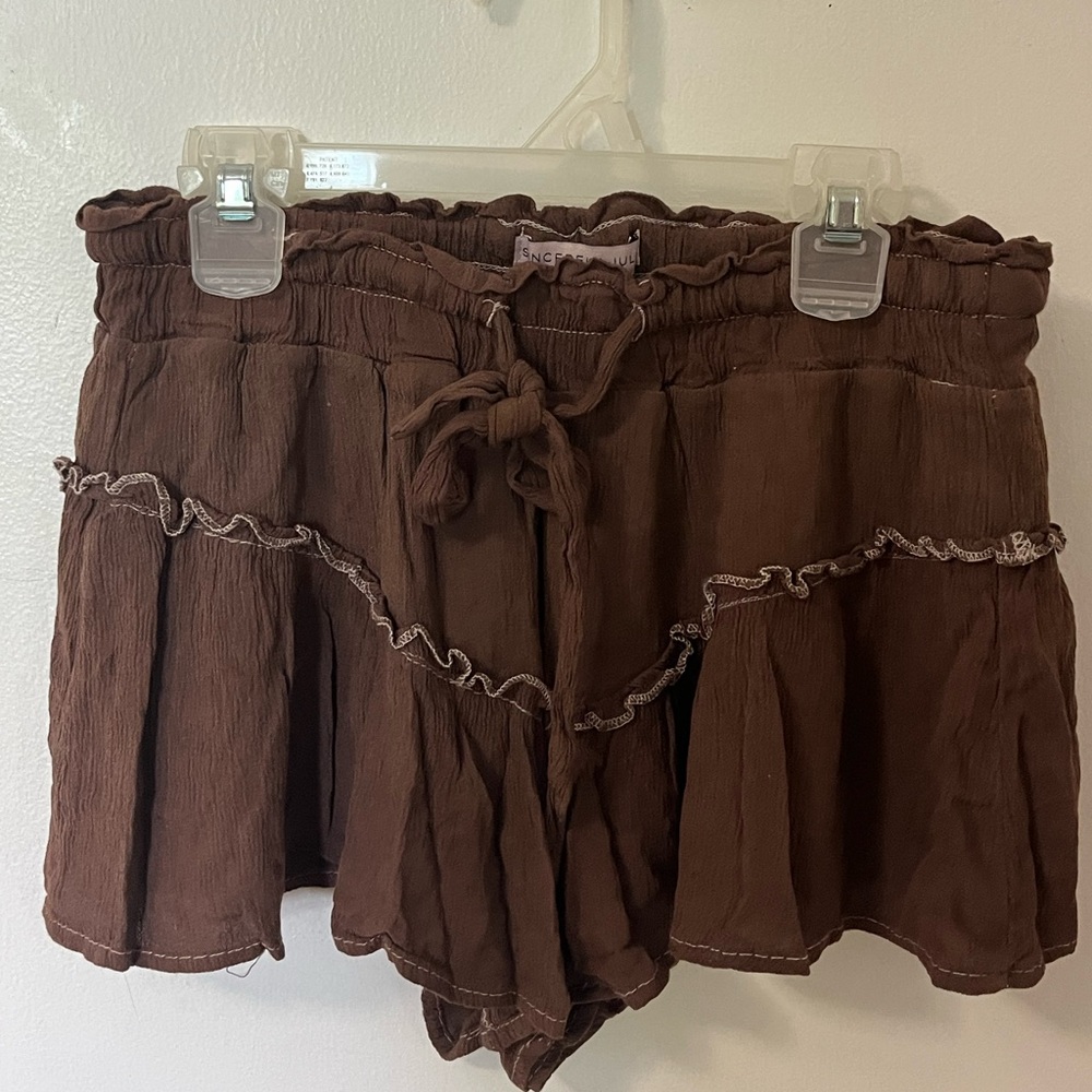Brown flowy shorts